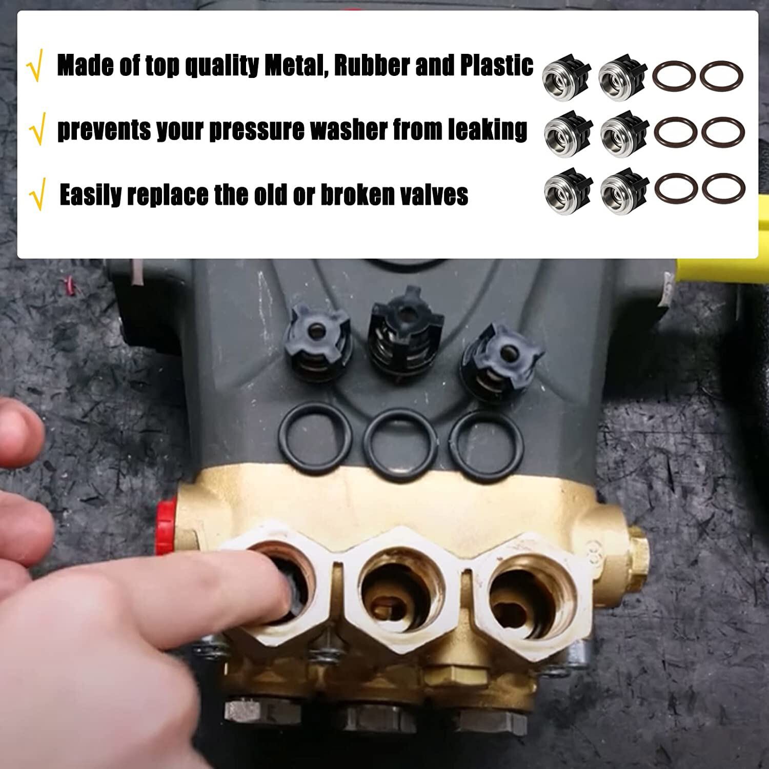 12PCS AR1828 Pressure Washer Pump Check Valves Kit For Annovi Reverberi 18mm