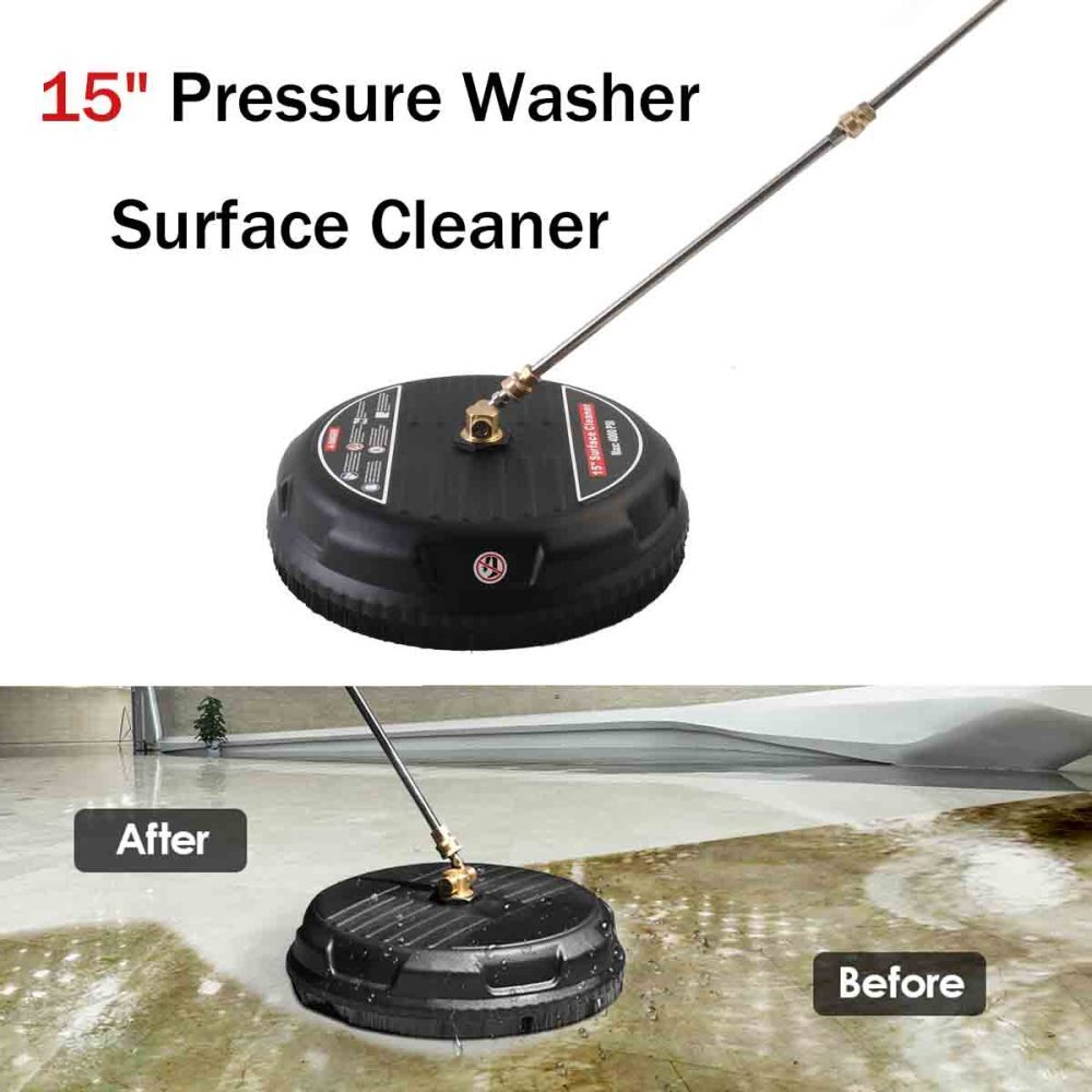 15″ Flat Surface Cleaner 4000PSI Water Pressure Washer w/2 Extension Wand