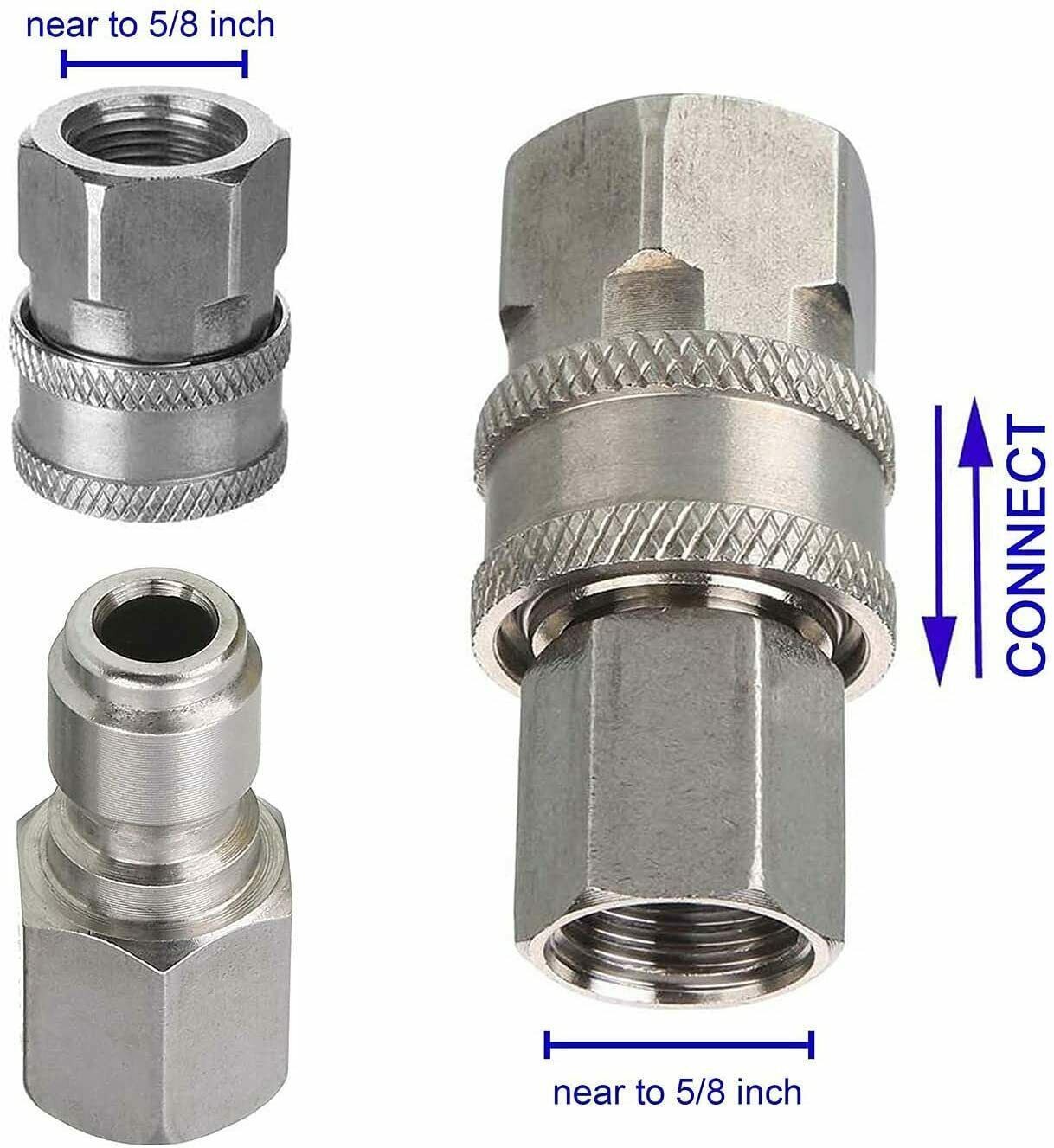 High Pressure Quick Connect Adapter Kit 3/8�� Male Thread 5000 PSI Power Washer