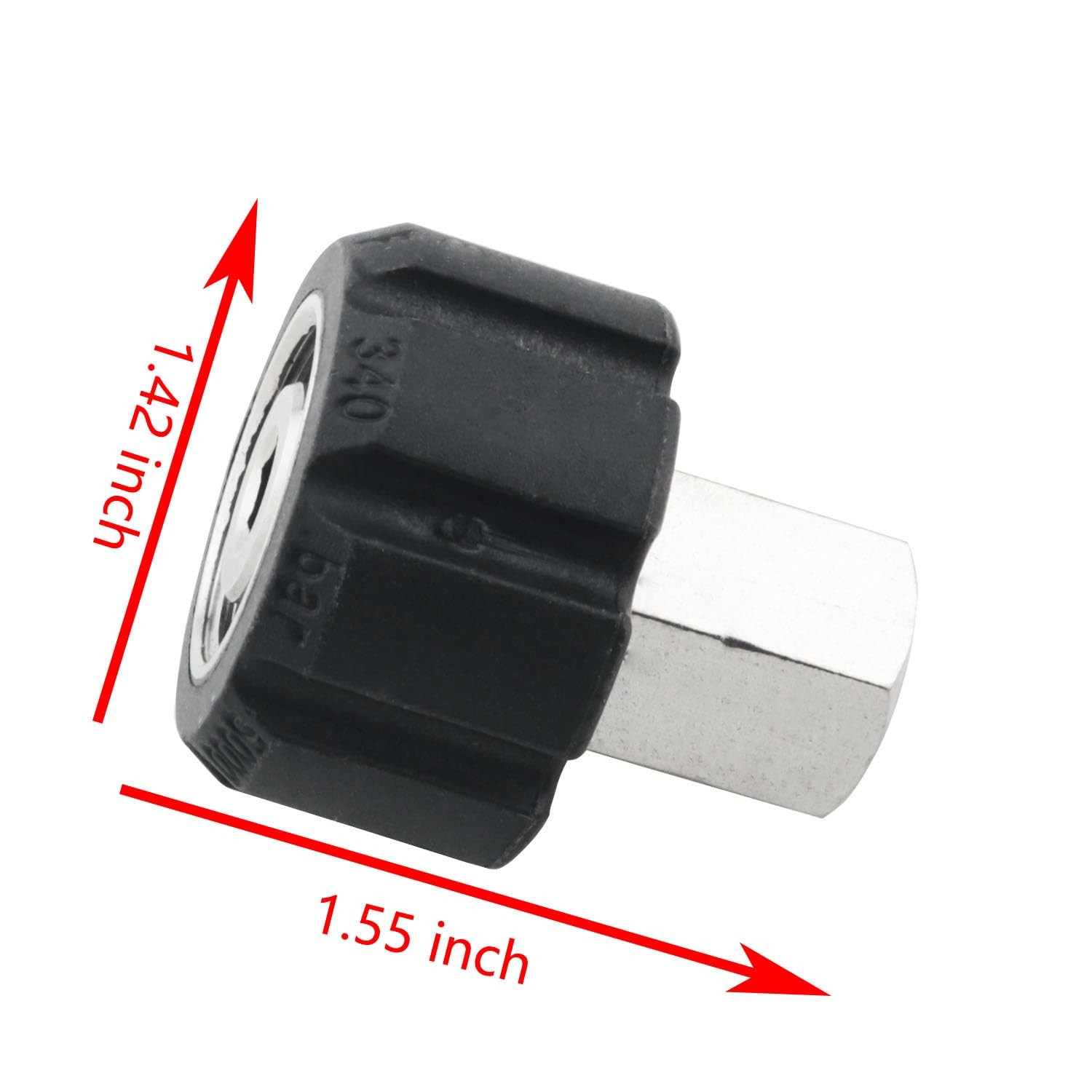 High Pressure Washer Adapter M22 14mm Female to 3/8 Inch Female NPT Stainless