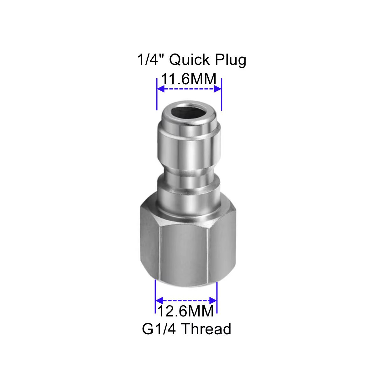 High Pressure Washer Nozzle 1/4″ Quick Plug Connector Coupler with G1/4 Male Fem