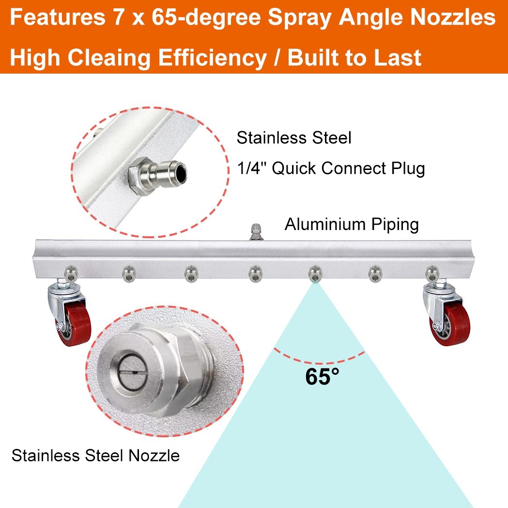 Washer Surface Cleaner Attachment for Pressure Washer,Power Water Broom 7 Nozzle