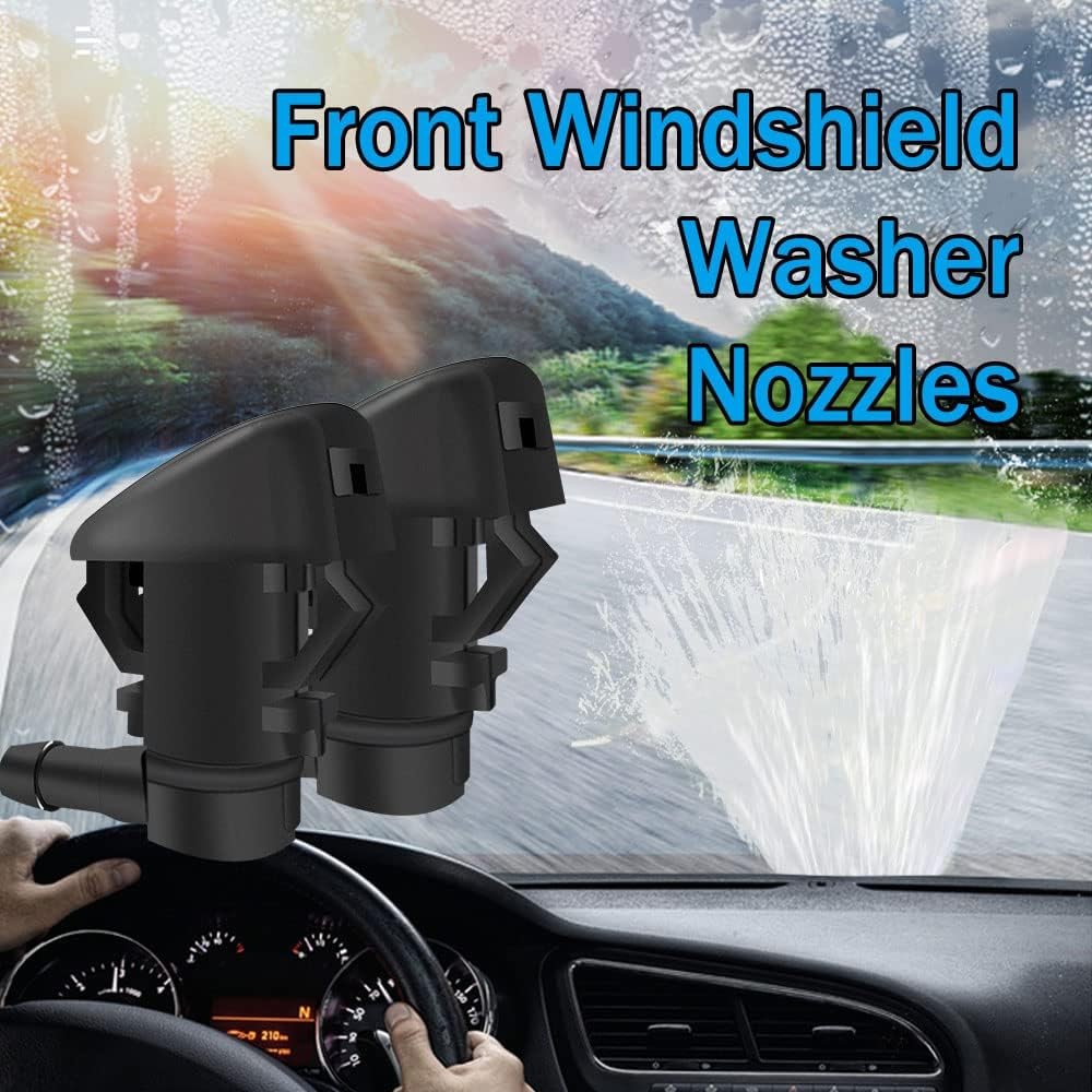Windshield Washer Nozzles Kit, Front Windshield Washer Nozzle Assembly and Fl..
