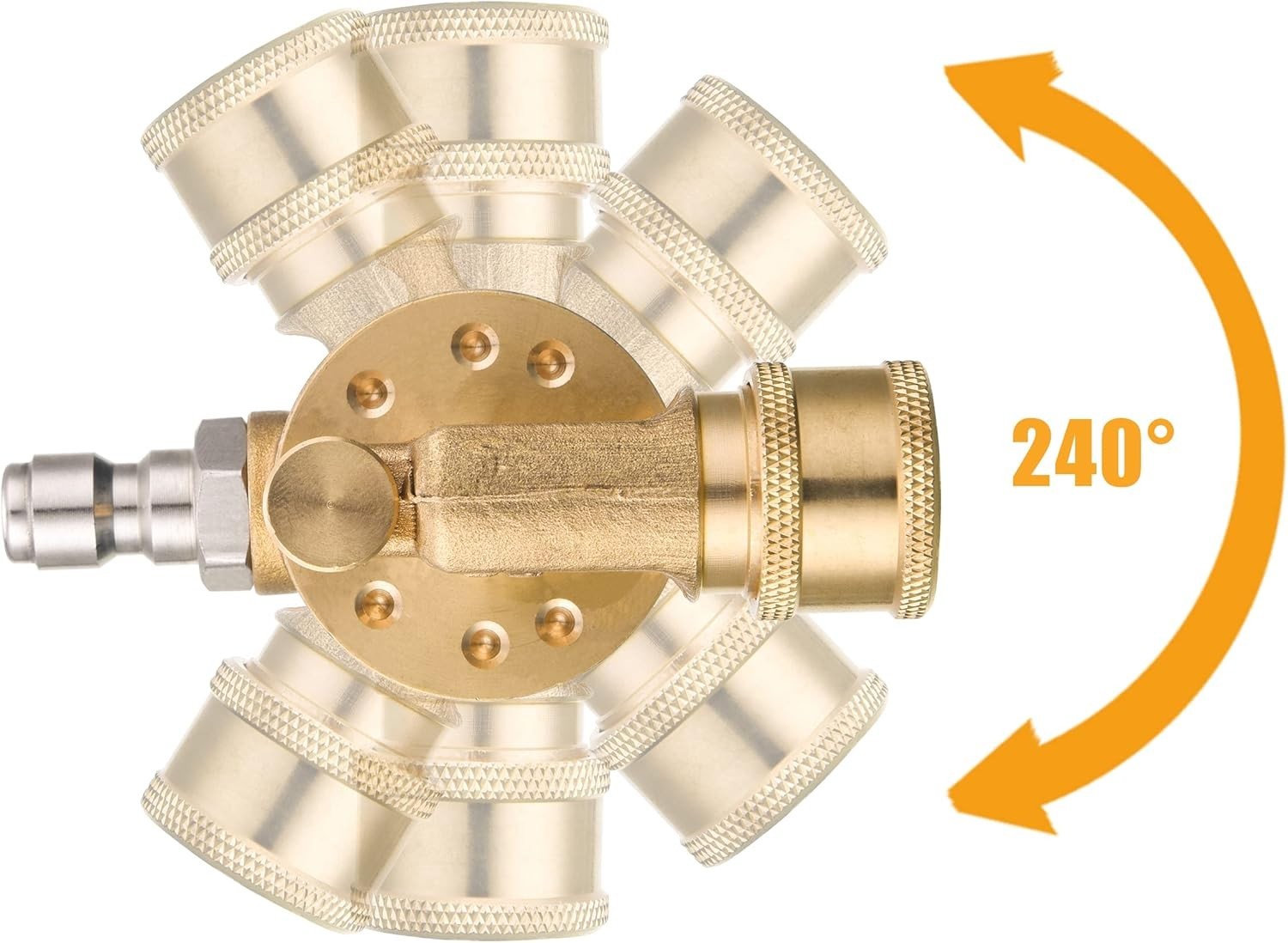 Brass & Stainless Steel Pivoting Coupler for Power Washer