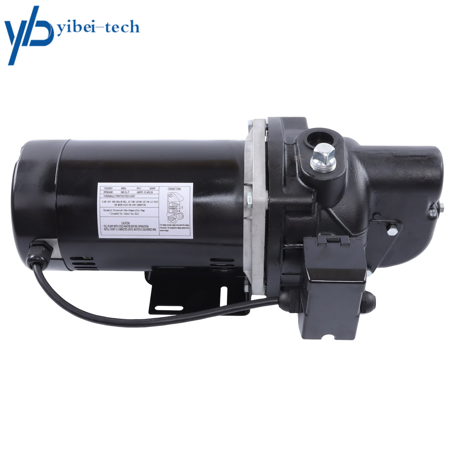 SWS75-3/4 HP Heavy Duty Cast Iron 115/230V Shallow Jet Well Pump – Up to 510GPH