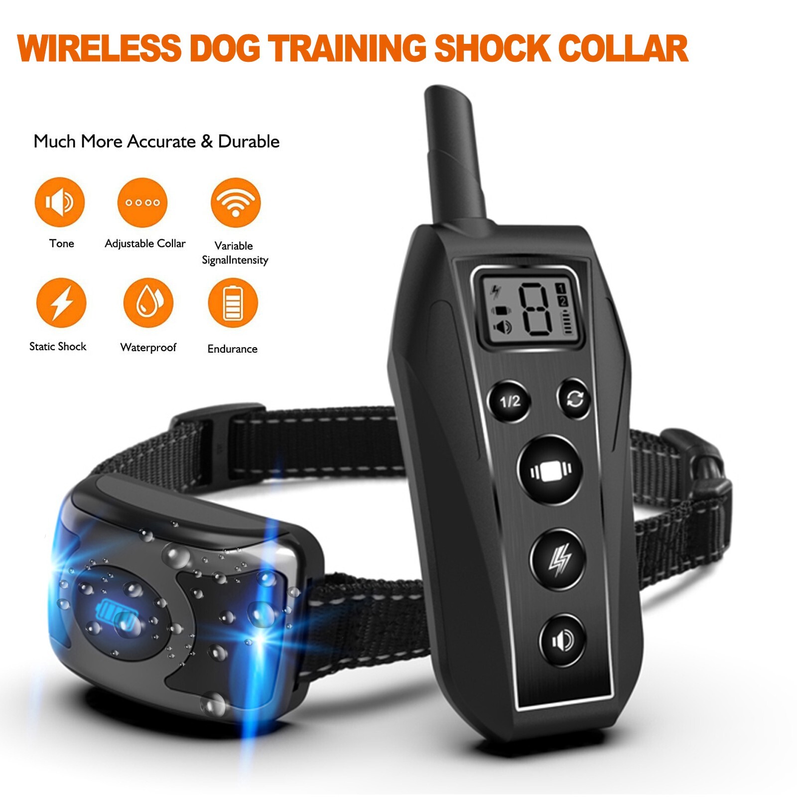 650 YD Remote Dog Training Shock Collar Waterproof for Small Medium Large Dogs
