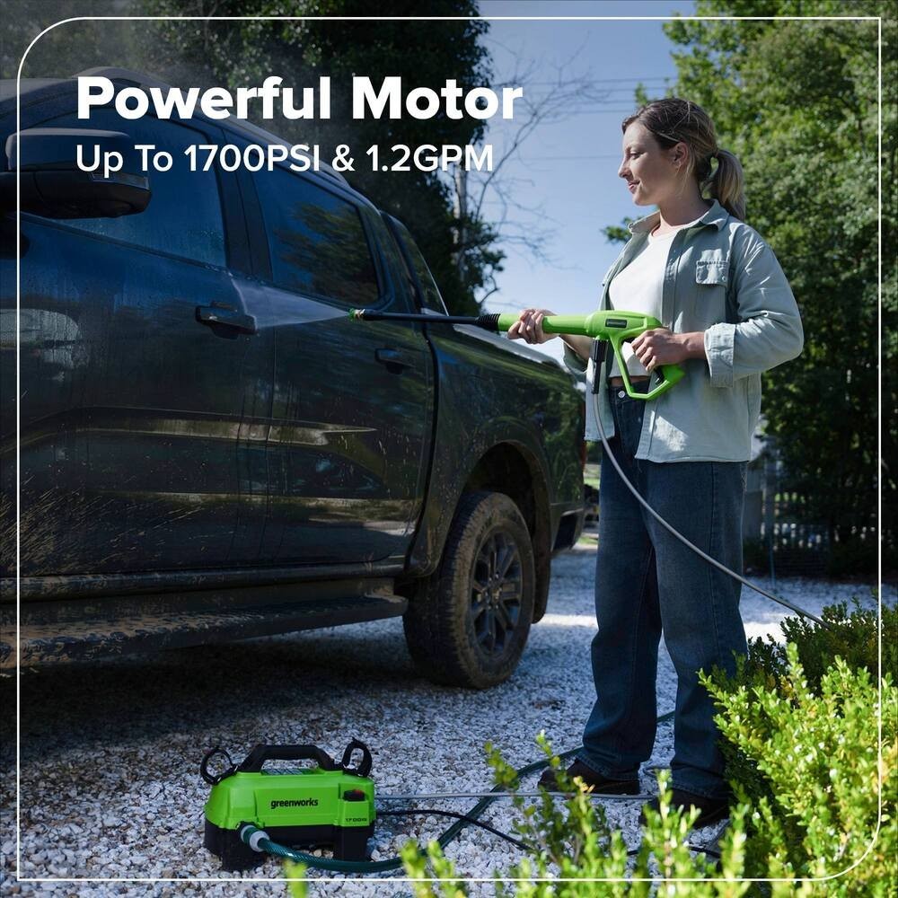 1700 PSI 1.2 Max GPM 13 Amp Corded Electric Pressure Washer Patio Deck Cleaner