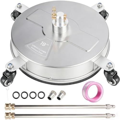 19″ Pressure Washer Surface Cleaner 4 Wheels 4000 PSI Stainless