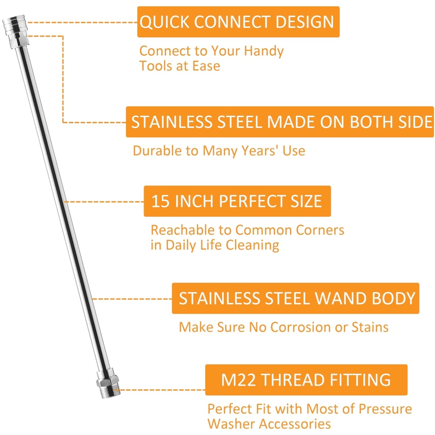 Stainless Steel Extension for Pressure Washer