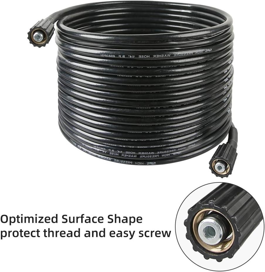 High-Performance 50 FT Pressure Washer Hose – M22 Connector, Weather-Resistant
