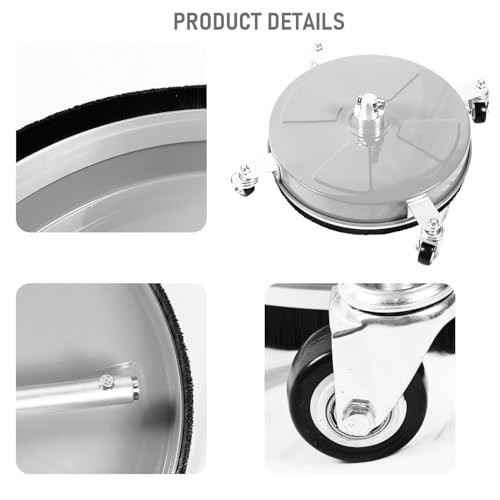 19″ Pressure Washer Surface Cleaner 4 Wheels 4000 PSI Stainless