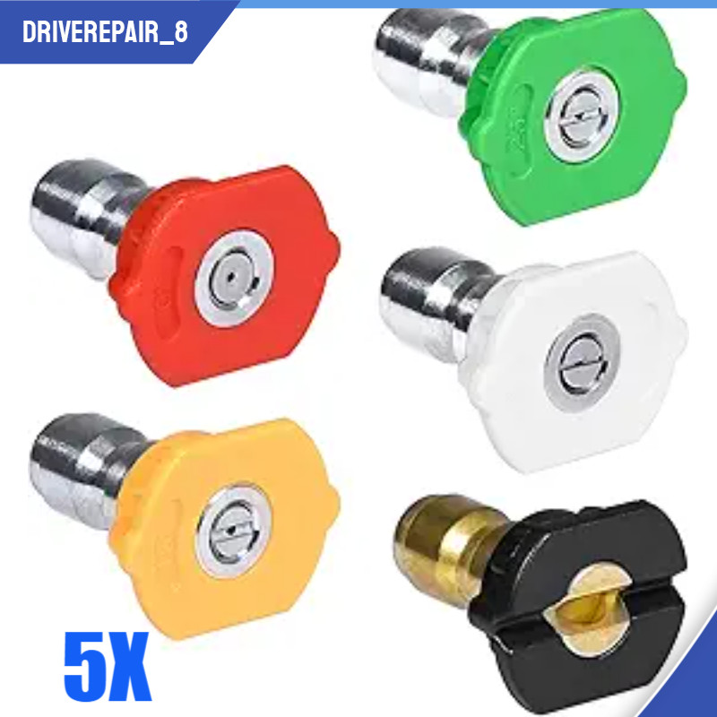 5X Pressure Washer Spray Nozzle Set Quick Connect 1/4″ High Power Tips