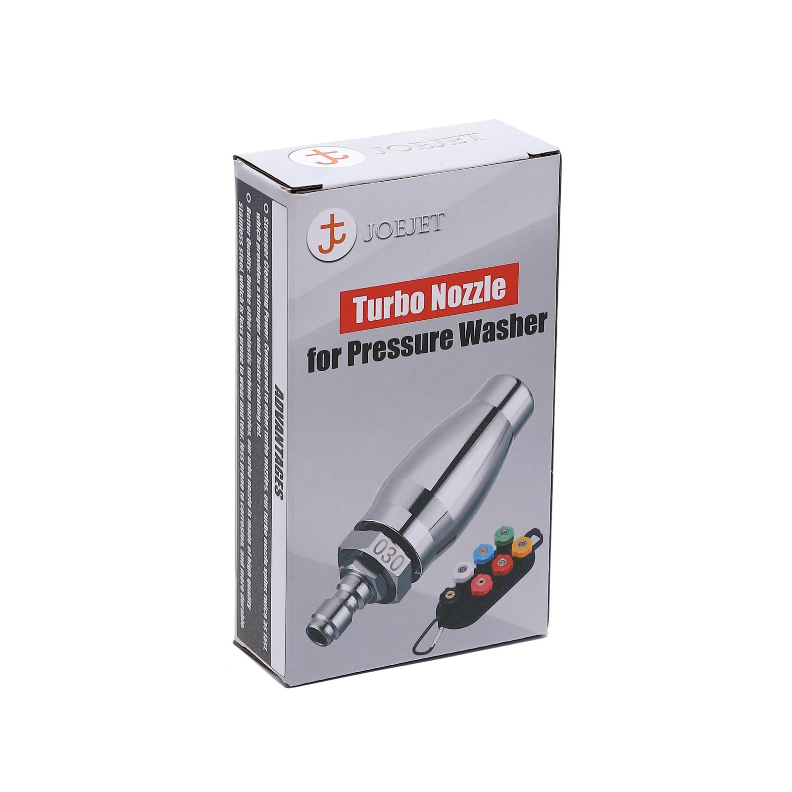 Turbo Nozzle Pressure Washer Rotating 1/4″ Quick Connect 7 Tips Holder 3600 PSI
