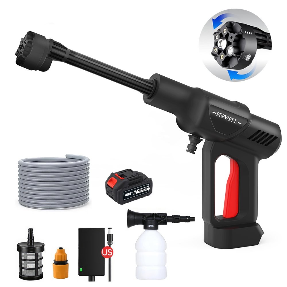 6in1 Cordless Car Pressure Washer 60Bar High Power Water Wash Cleaner & Battery