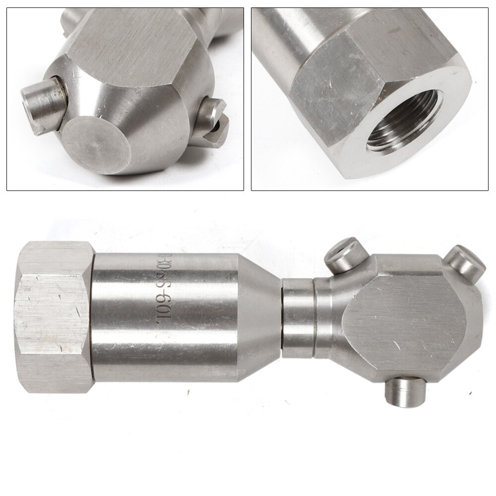 Stainless Rotating Jet Spraying Washing Nozzle Tank Barrel Pipeline Clean 1/2”