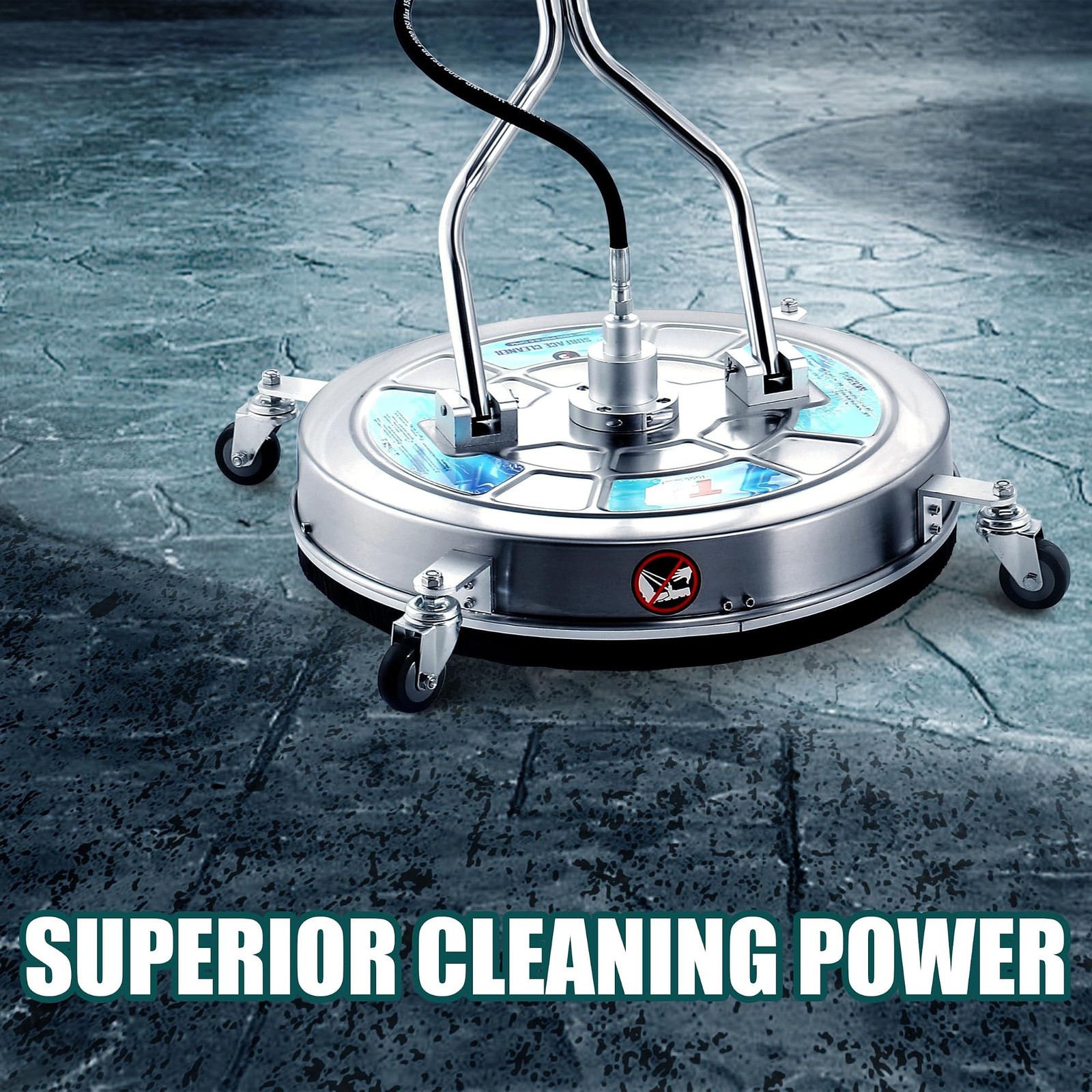 Tool Daily 24″ Pressure Washer Surface Cleaner Attachment with Dual Handles, …