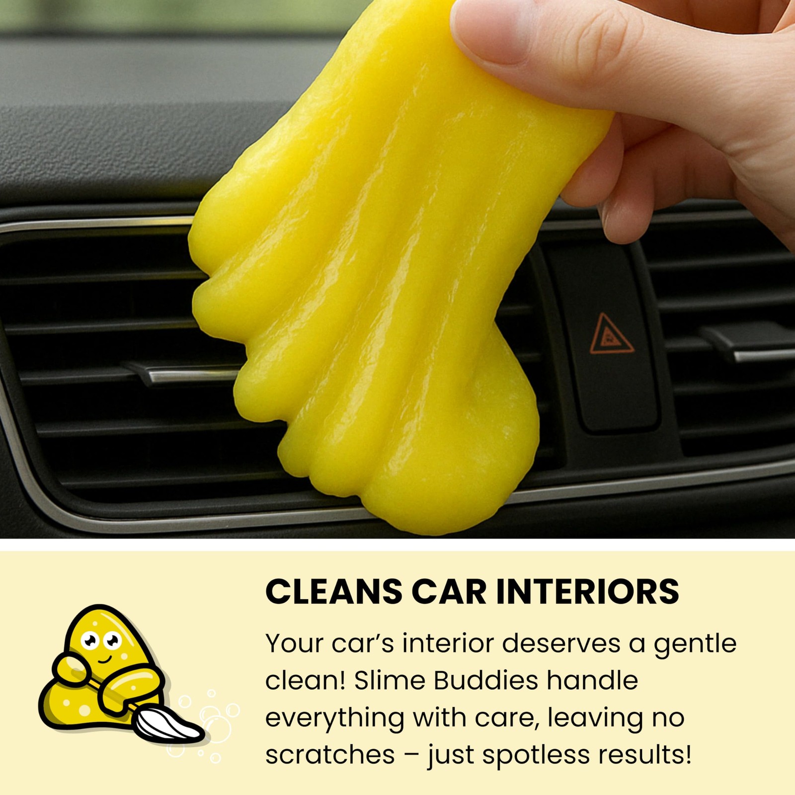 Slime Buddies Car Cleaning Gel Putty – Lemon Scented 5.6 Oz, 01 Pack