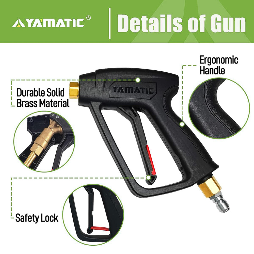 YAMATIC 3/8″ 4000 psi Pressure Washer Gun Power Washer Hose Power Extension Wand