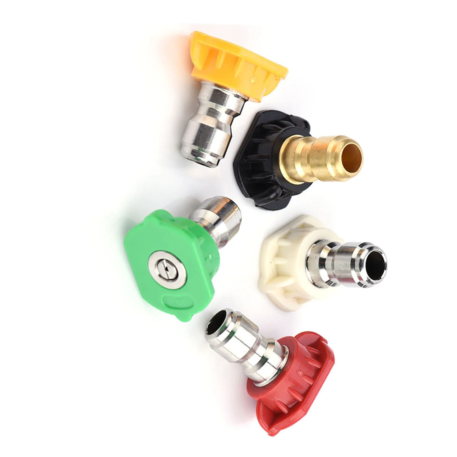 5PCS Pressure Washer Spray Nozzle Tips Set 0 15 25 40 Degree Soap Quick Connect!