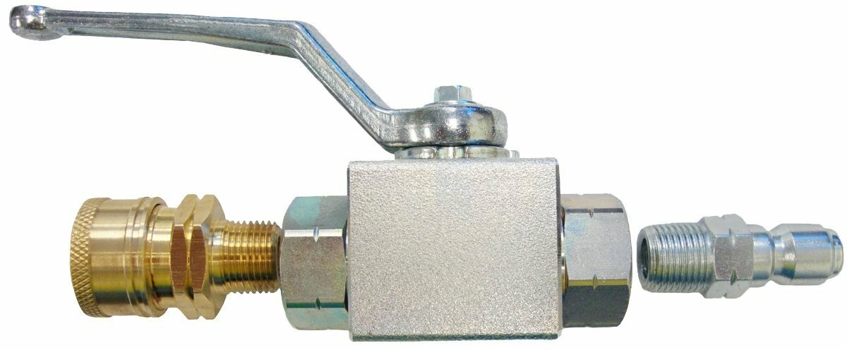 Power Ball Valve Kit & 3/8″ Male-Female Quick Connect for Pressure Washer Hose