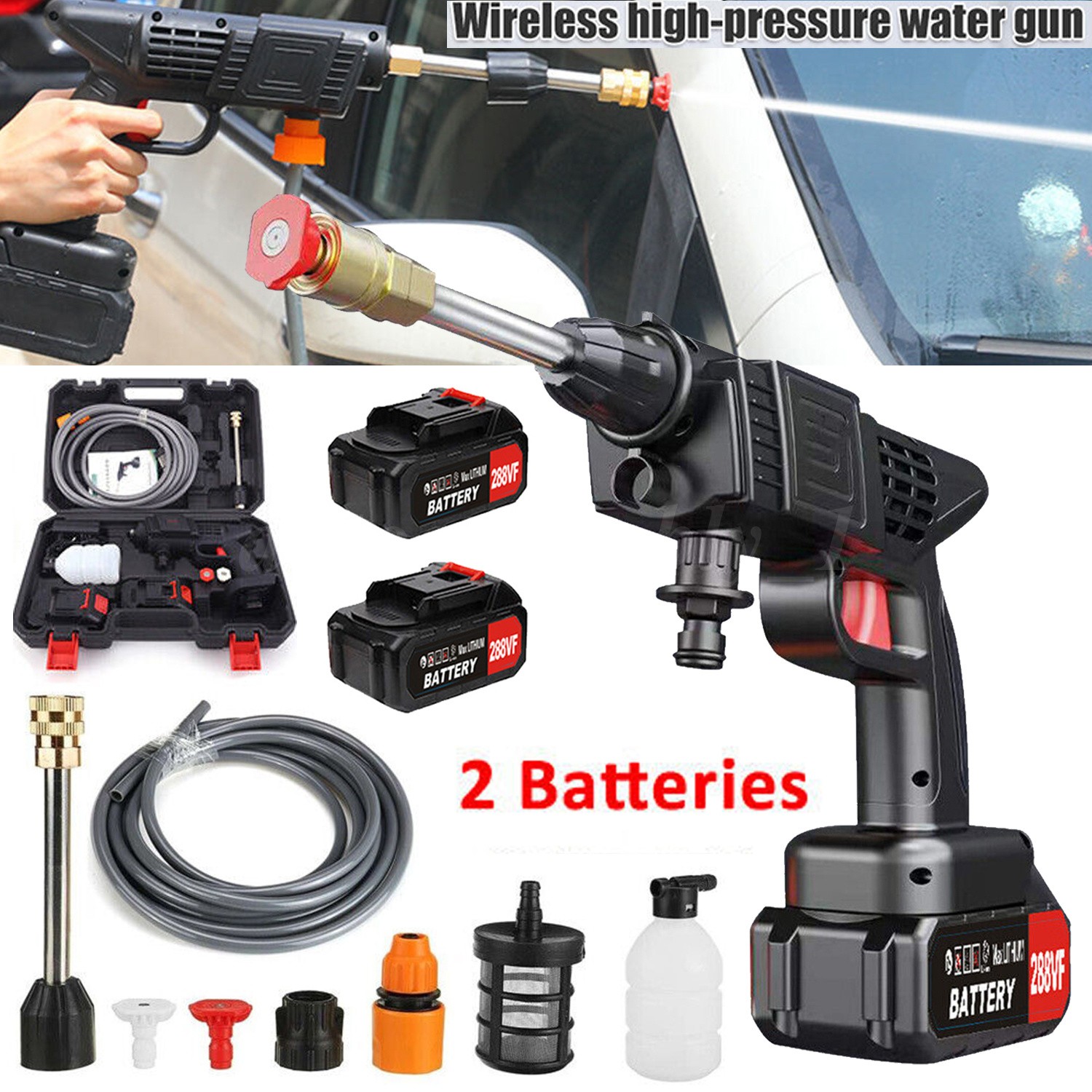 288VF Portable Cordless High Pressure Washer Power Cleaner Kit w/ Storage Case