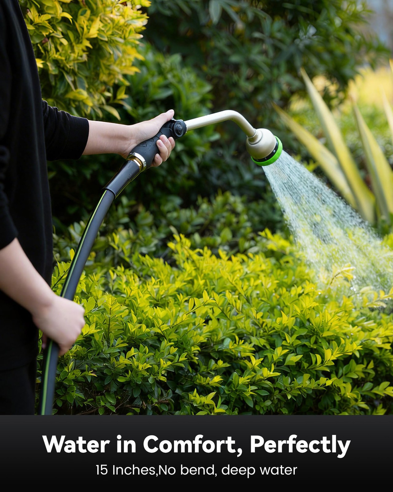 RAINPOINT Watering Wand, 16 Inch Metal Garden Hose Wand with 16 Inches, Green
