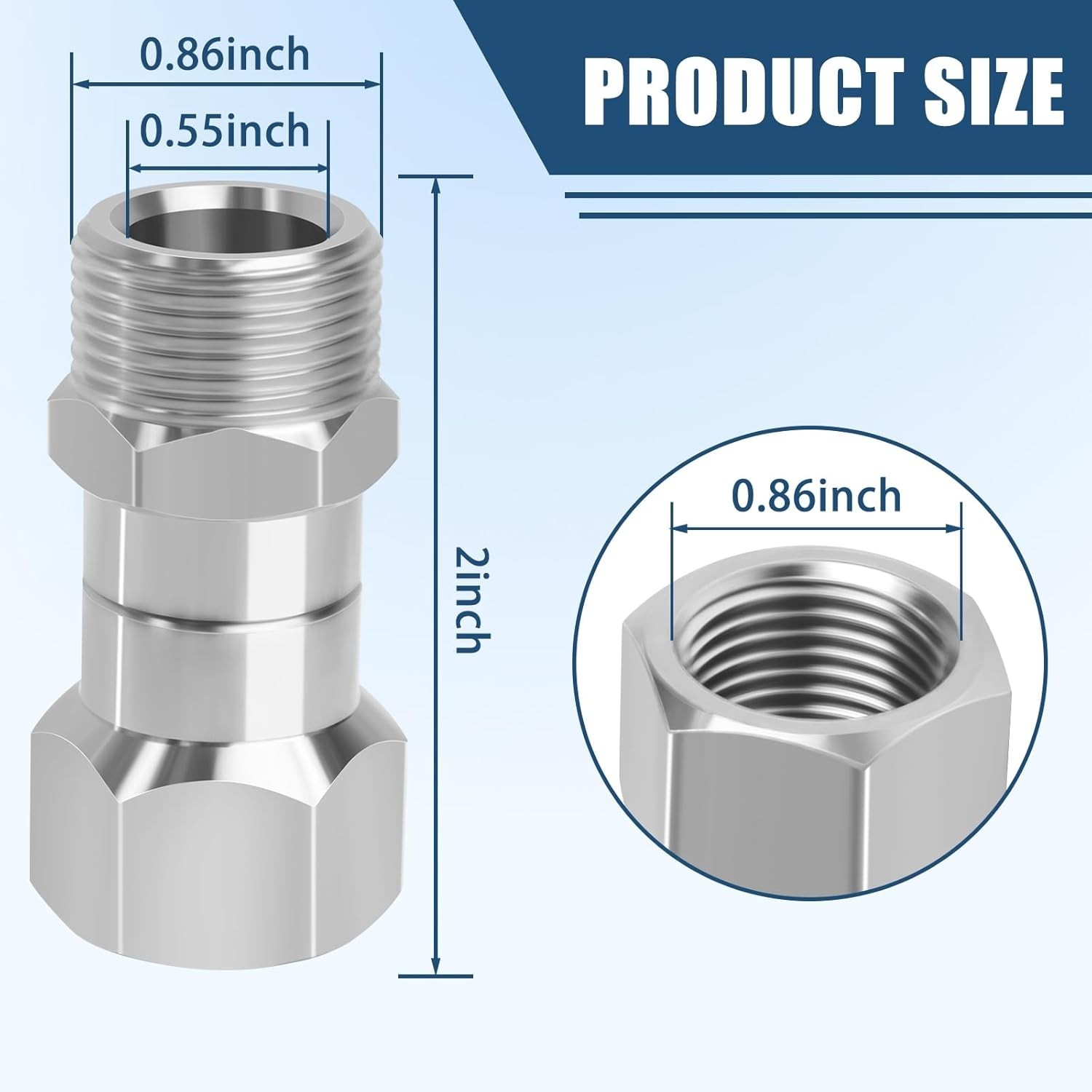 Pressure Washer Swivel Fitting M22-14mm Male to M22 Female Swivel Connector 3…