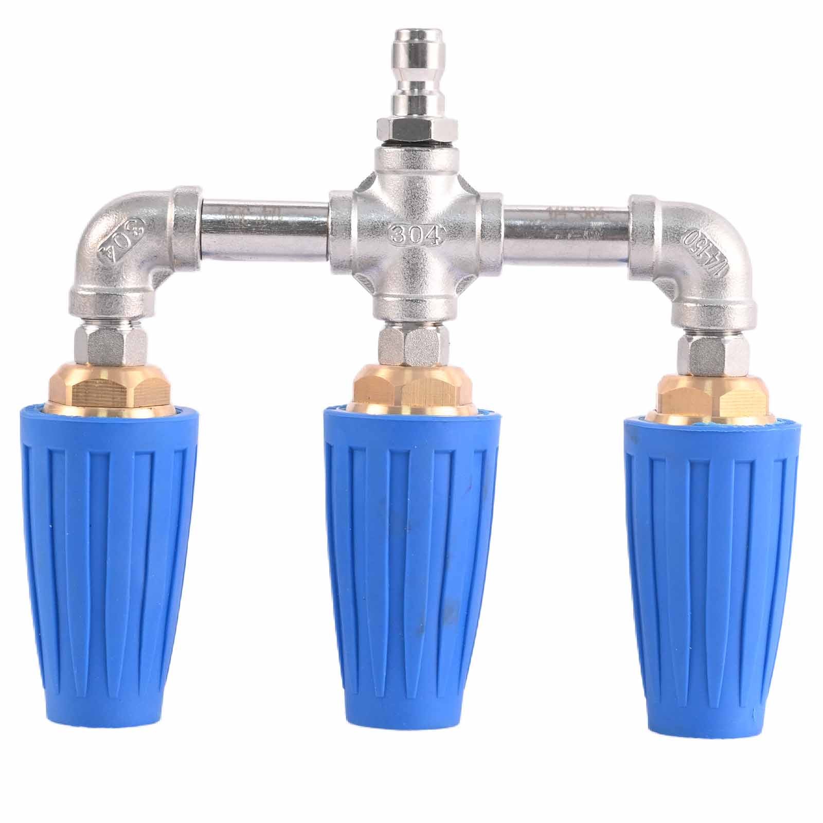 High Pressure Washer Nozzle 360° Rotating Triple Turbo 1/4″ 4000 PSI Auto Garden