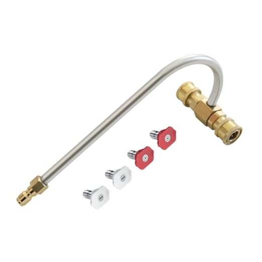 Nozzle Pressure Washer Gutter Cleaner Attachment with Pressure Washer slivery