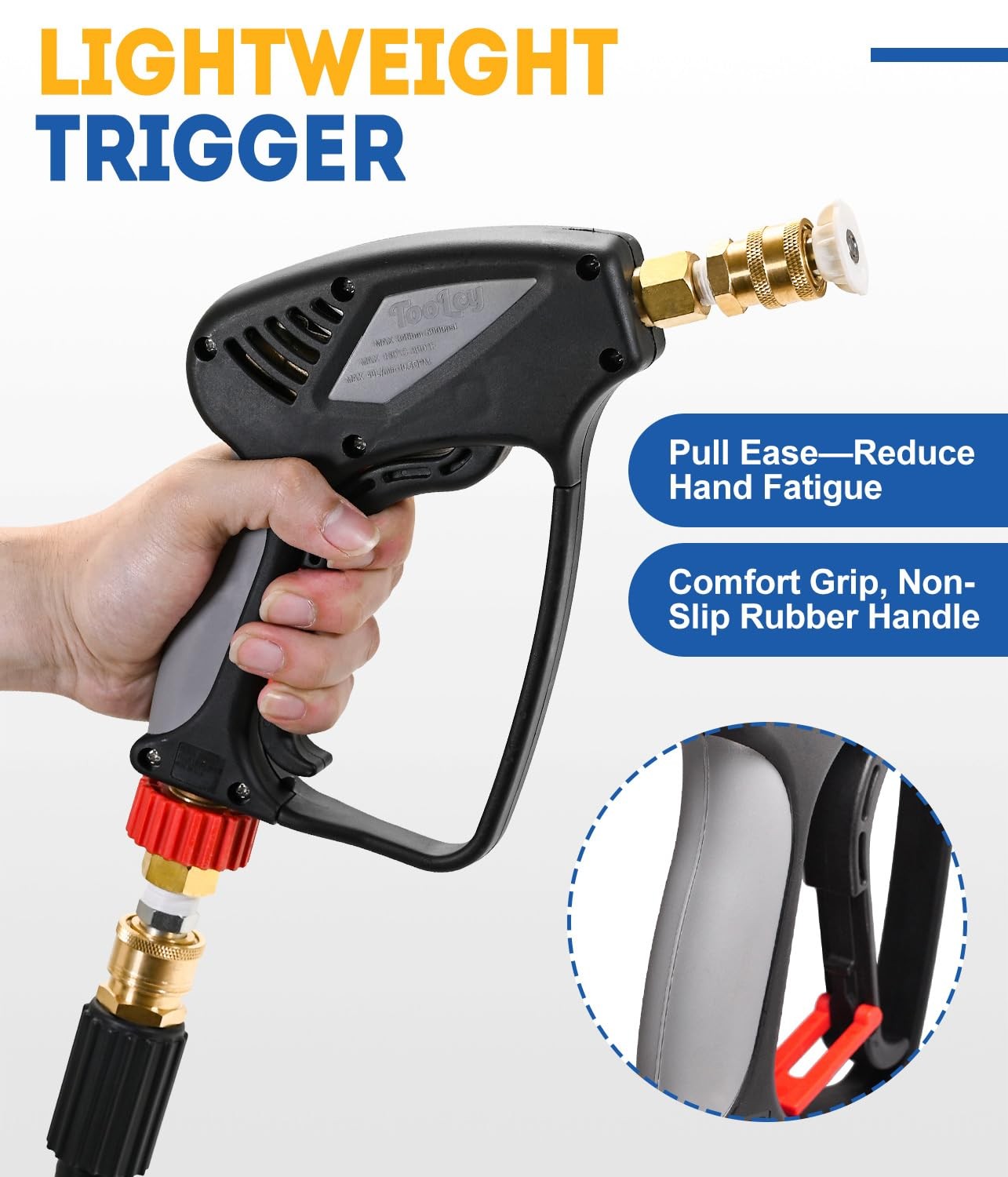 5000 PSI Short Pressure Washer Gun 3/8″ Swivel QC & M22-14 Fittings