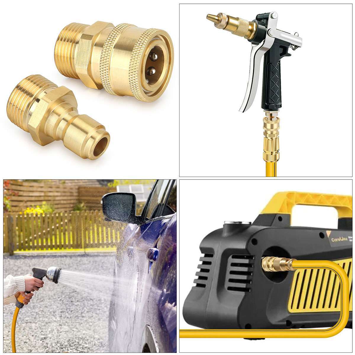 3/8″ M22 Brass Pressure Washer Quick Release Connect Fitting Coupling Adapter