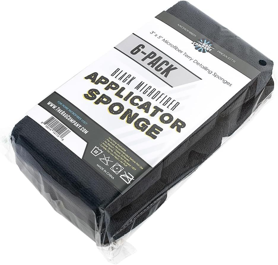 The Rag Company – Premium Grade Microfiber Detailing Applicator Sponges Black