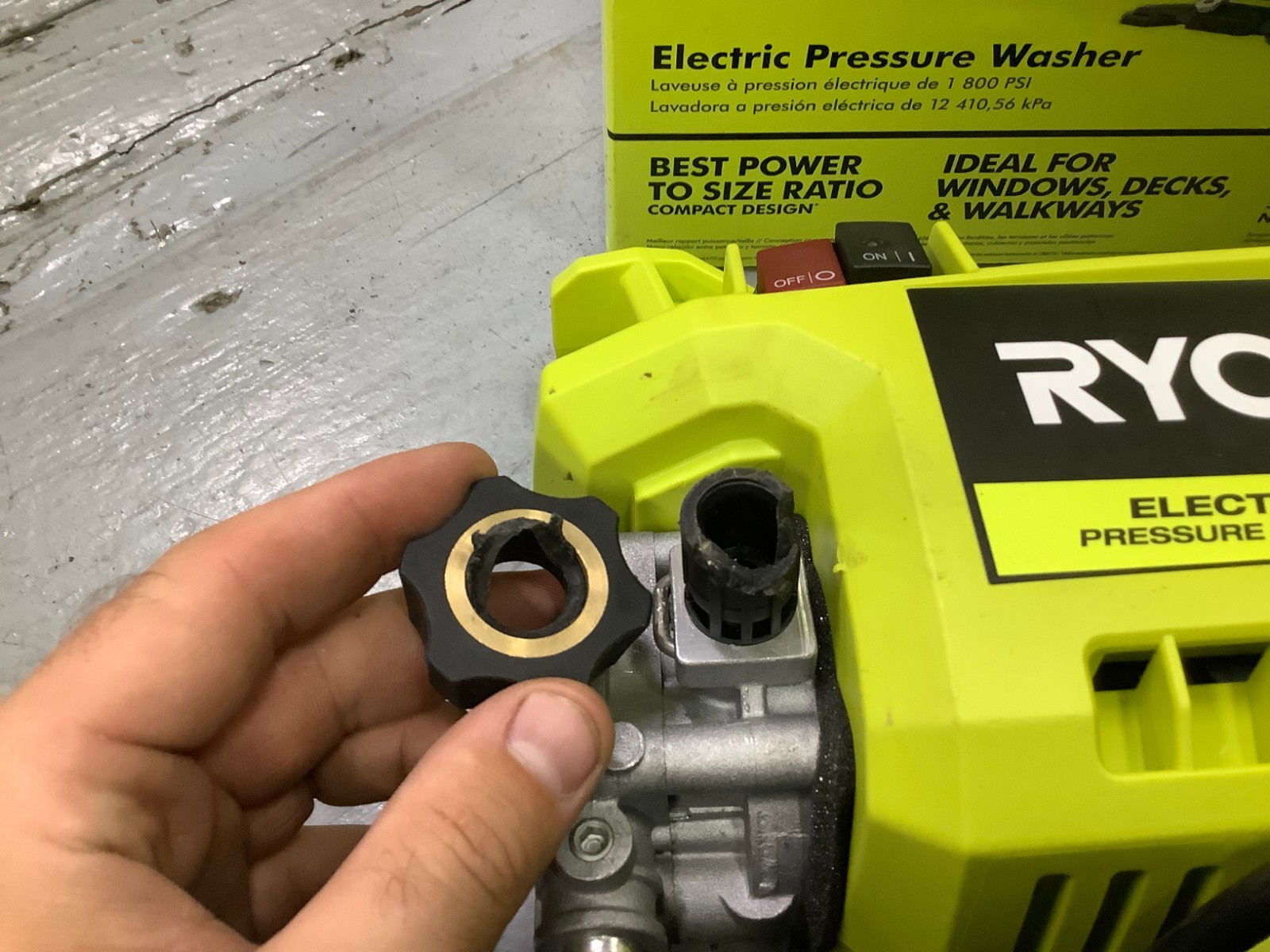 RYOBI 1800 PSI 1.2 GPM Cold Water Corded Electric Pressure Washer RY141803 BROKE