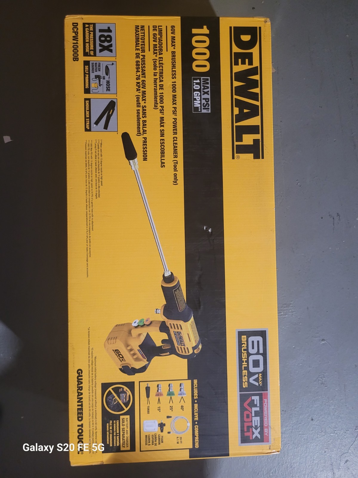 *NEW* Dewalt FLEXVOLT 60V 1000 PSI 1.0 GPM Power Cleaner (Tool Only) DCPW1000B