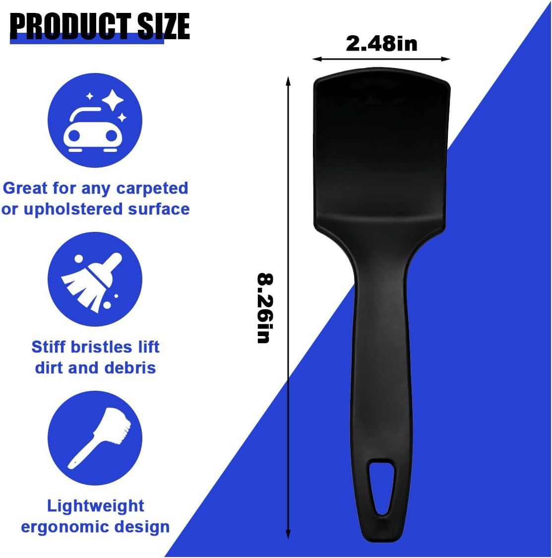 8.3×2.5 Inch Carpet Cleaning Brush, Scrub Brush for Floor Mats, Car Blue