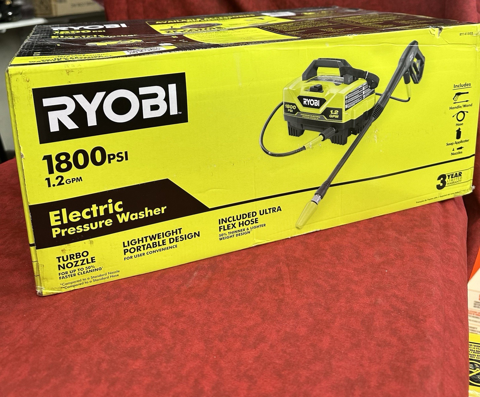 💥NEW SEALED💥RYOBI RY141802 1800PSI 1.2GPM COLD WATER ELECTRIC PRESSURE WASHER!