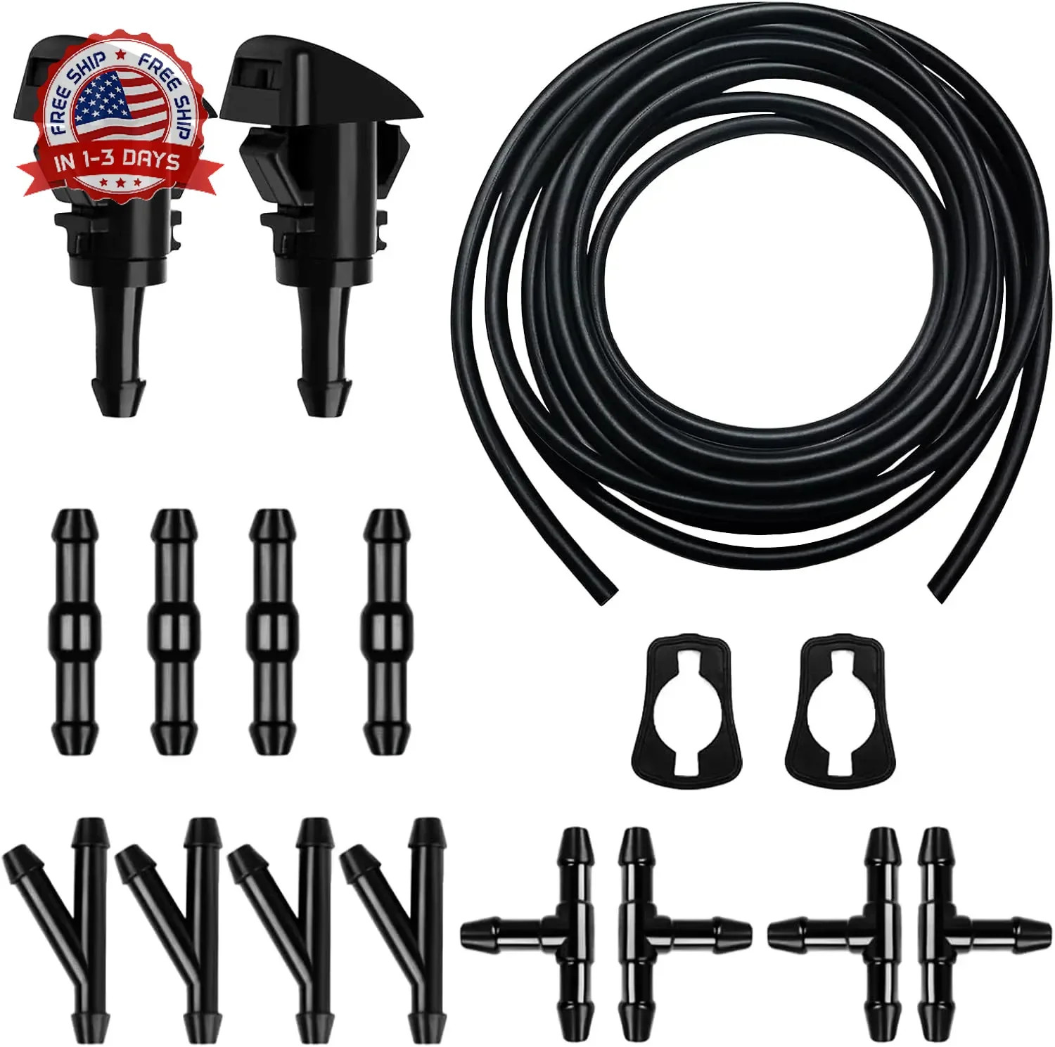 Car Windshield Washer Hose 17 Pcs Windshield Washer Hose Kit 5M Washer Fluid Hos