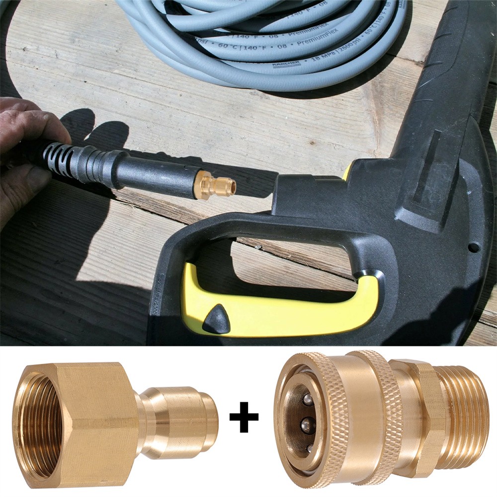 4PCS Pressure Washer Adapter Set Quick Disconnect Kit M22 Swivel 3/8” Connects