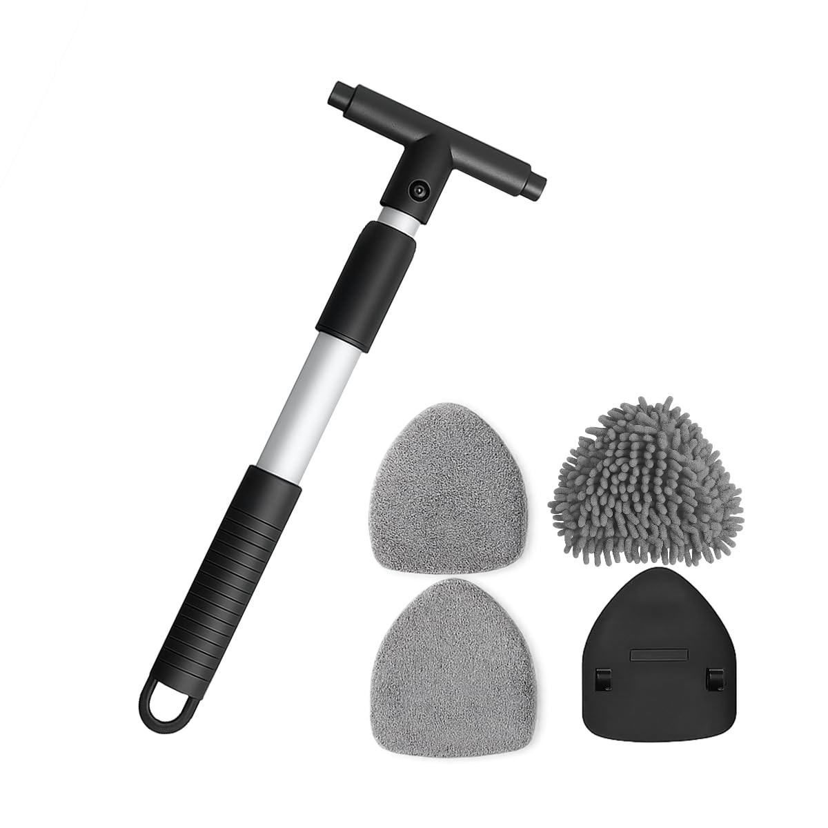 TNAIYH Car Windshield Cleaner Tool, Extendable Handle Triangle, Black