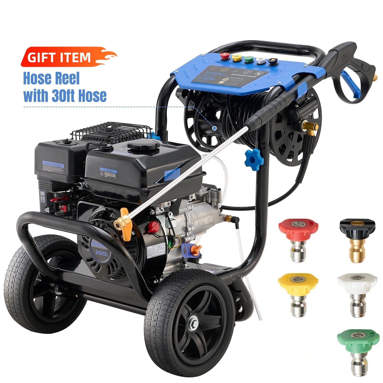 Efurden 3600PSI 2.3GPM Cold Water Pressure Washer Gasoline for Home/Outdoor Use