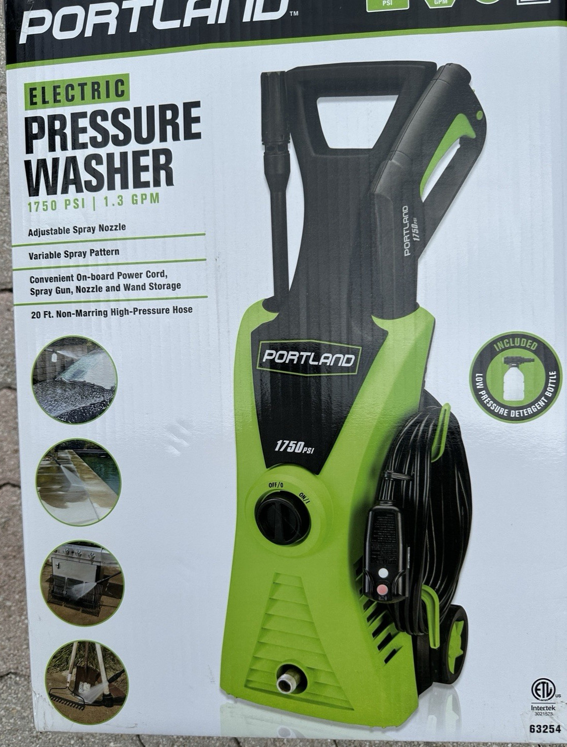 PORTLAND 1750 PSI Electric Pressure Washer – Portable w/ 20ft Hose