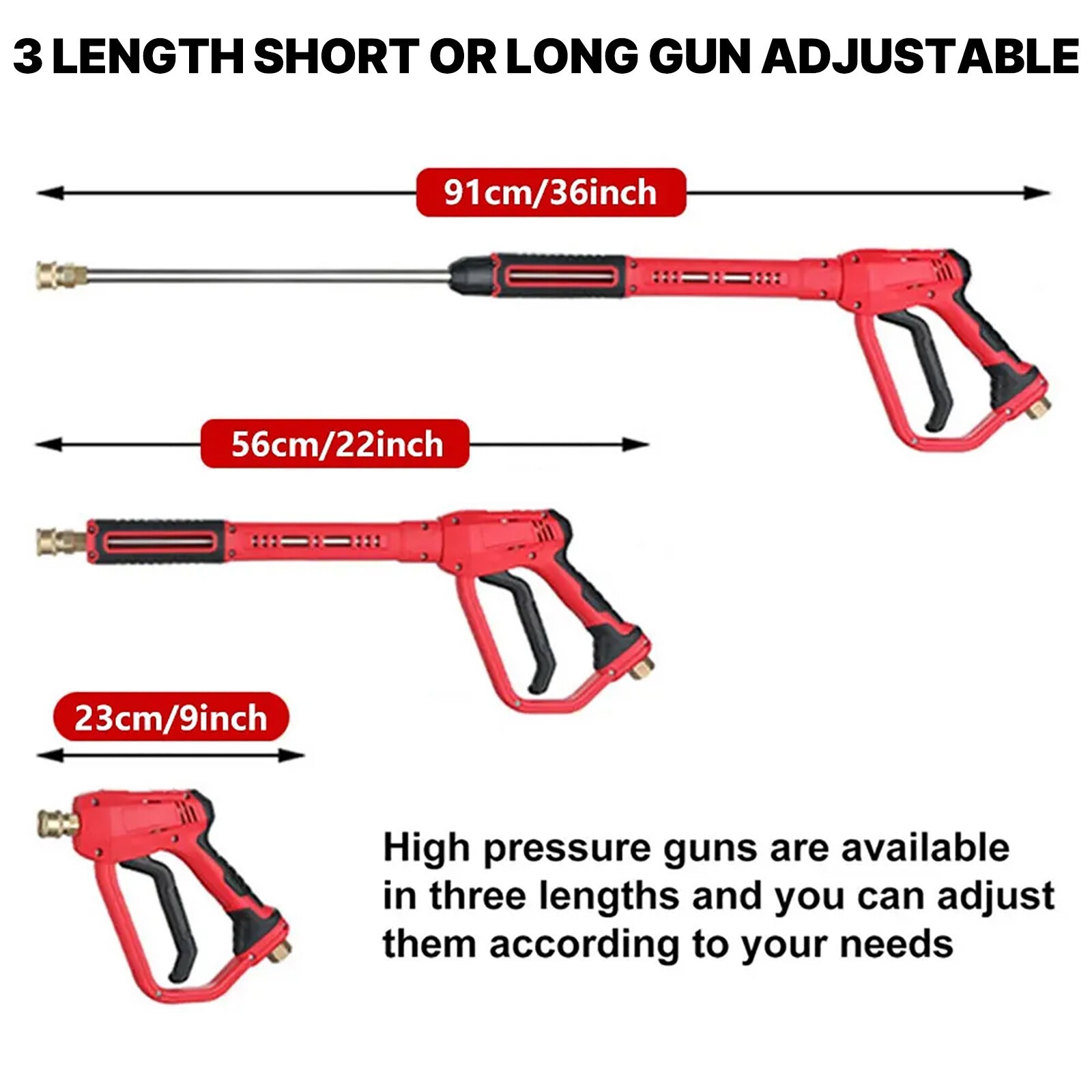 High Pressure 4000PSI Car Power Washer Gun Spray Wand Lance Nozzle and Hose Kit