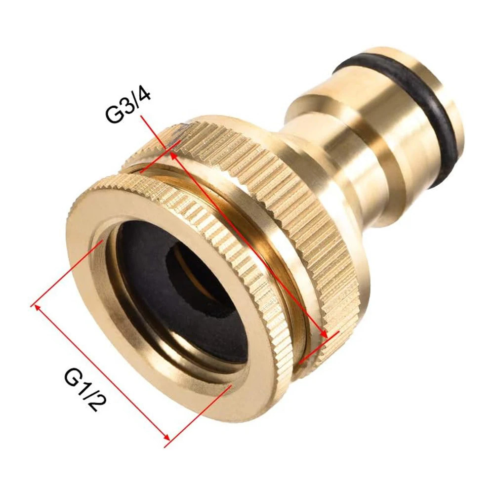 Brass Faucet Tap Connector Mixer Hose Adaptor Quick Connecter 1/2 3/4 Copper Hos