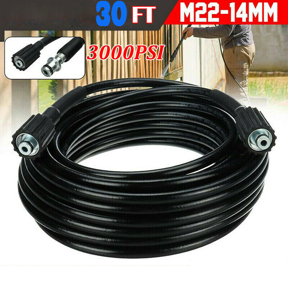 33 FT x 1/4 Inch 3200 MAX PSI High Pressure Washer Replacement Hose M22 14MM