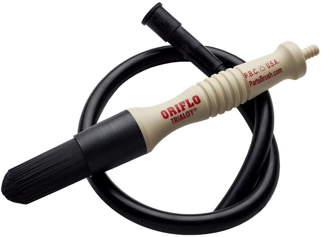 ™ Oriflo with Hose (#OR101H) – Flow-Thru Parts Washer Brush with 28” Hose Connec