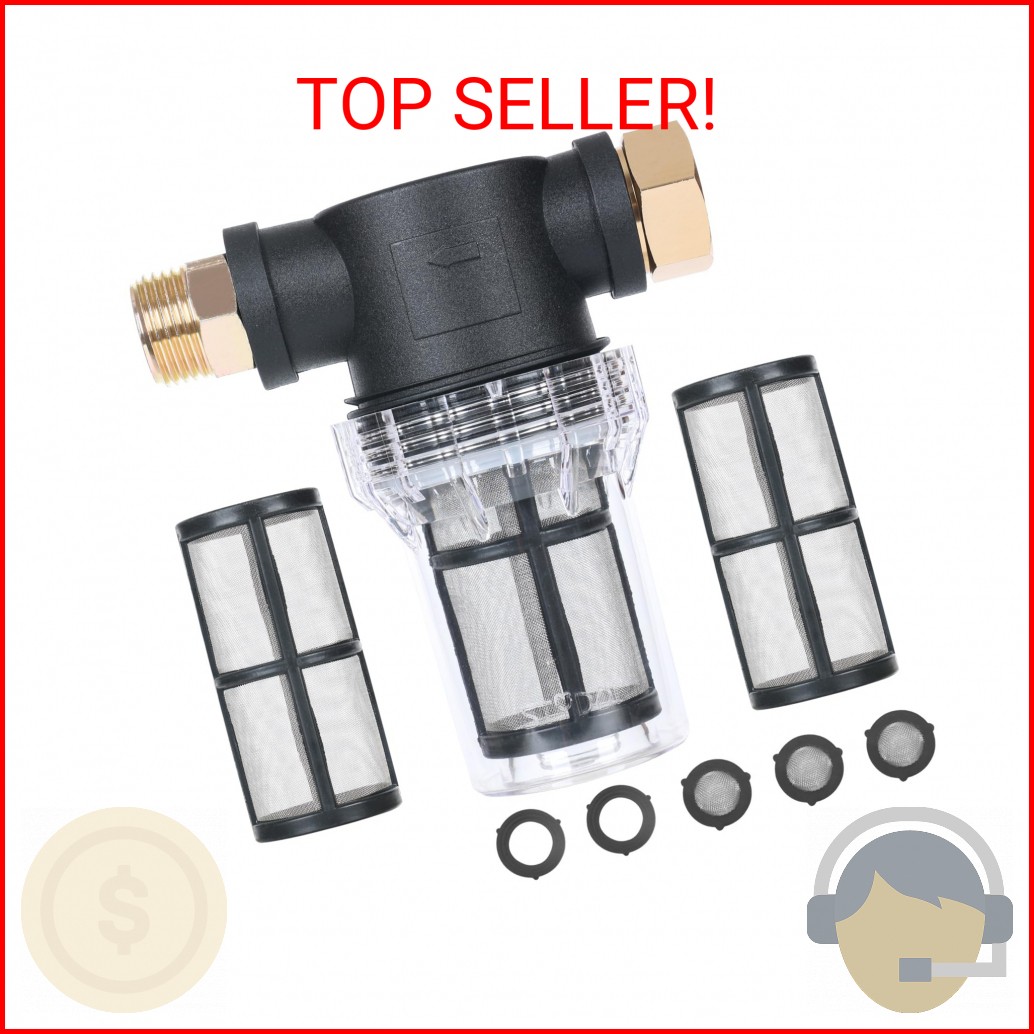 STYDDI in-line Garden Hose Water Filter for Well Water, Line Hose Water Sediment