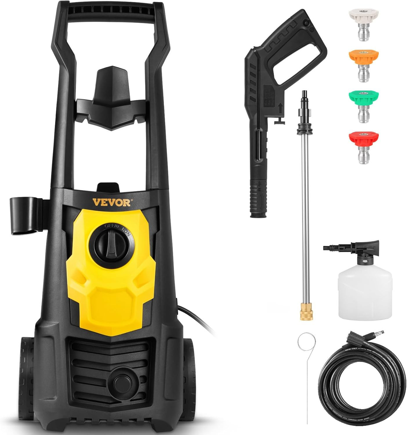 Electric Power Washer, 2000 PSI 1.65 GPM, Portable Cleaner with 30Ft Hose, Foam