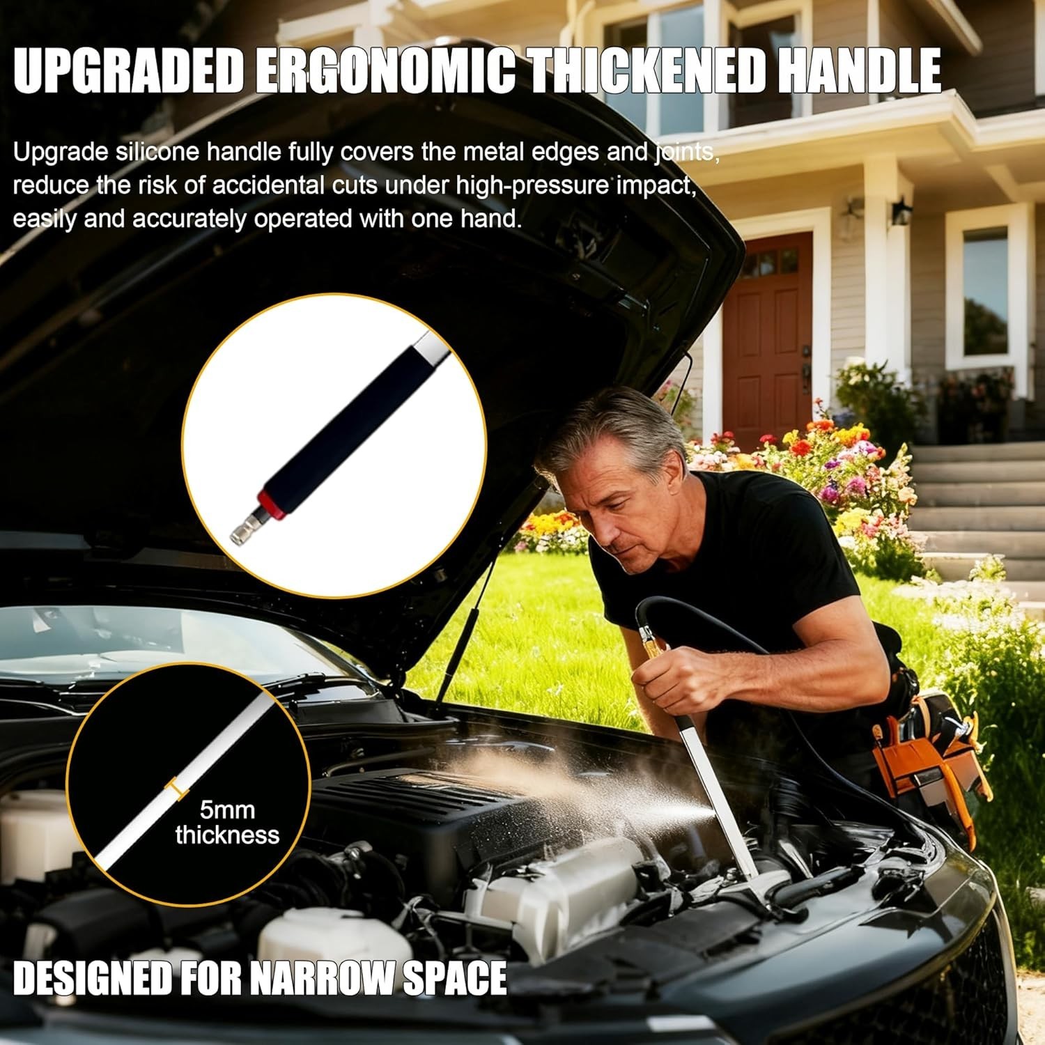 Upgraded 47″&24″ Radiator Cleaning Wand 2 Pieces Set, 4500 PSI Stainless Steel H