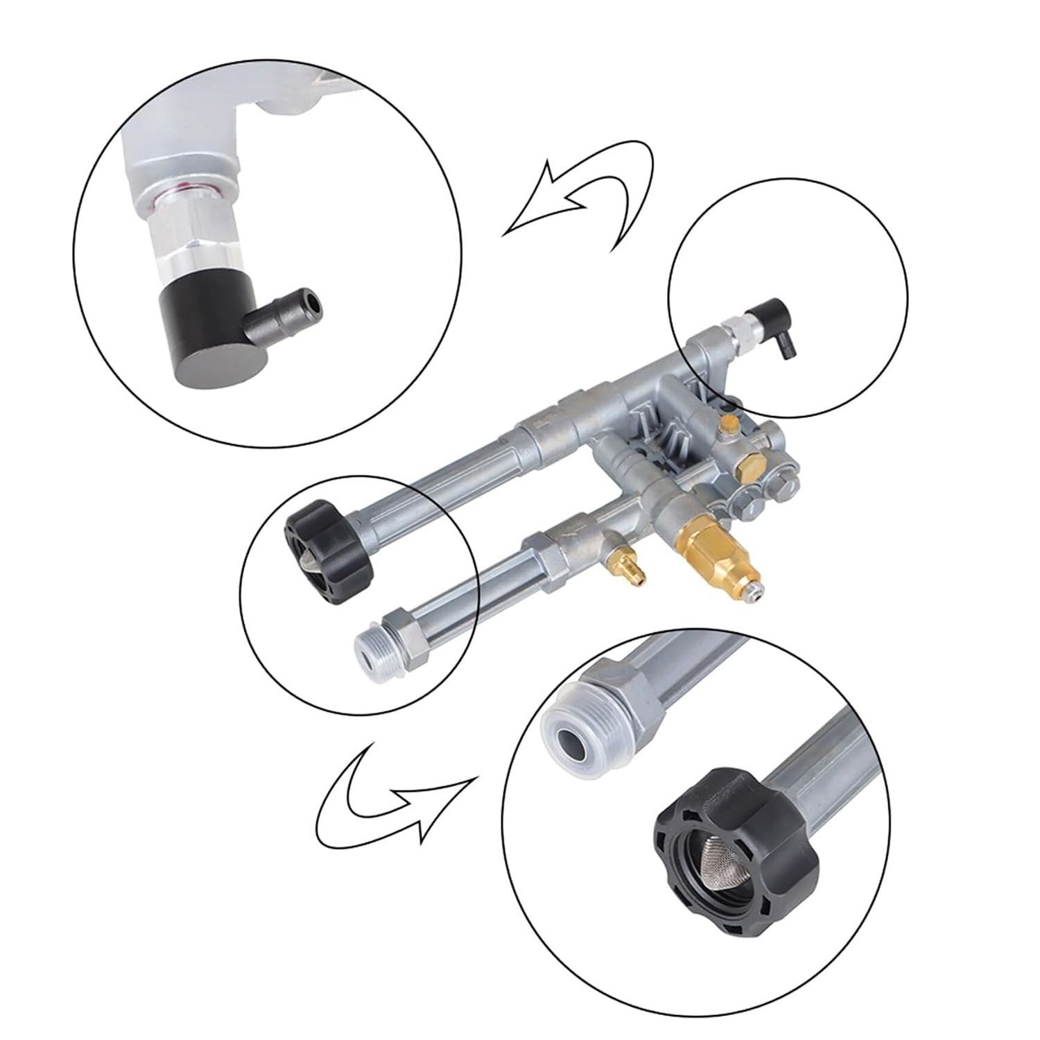 Pressure Washer Pump Head Replacement AR42940 SRMW2.2G26 RMW2.2G24 Pump Head