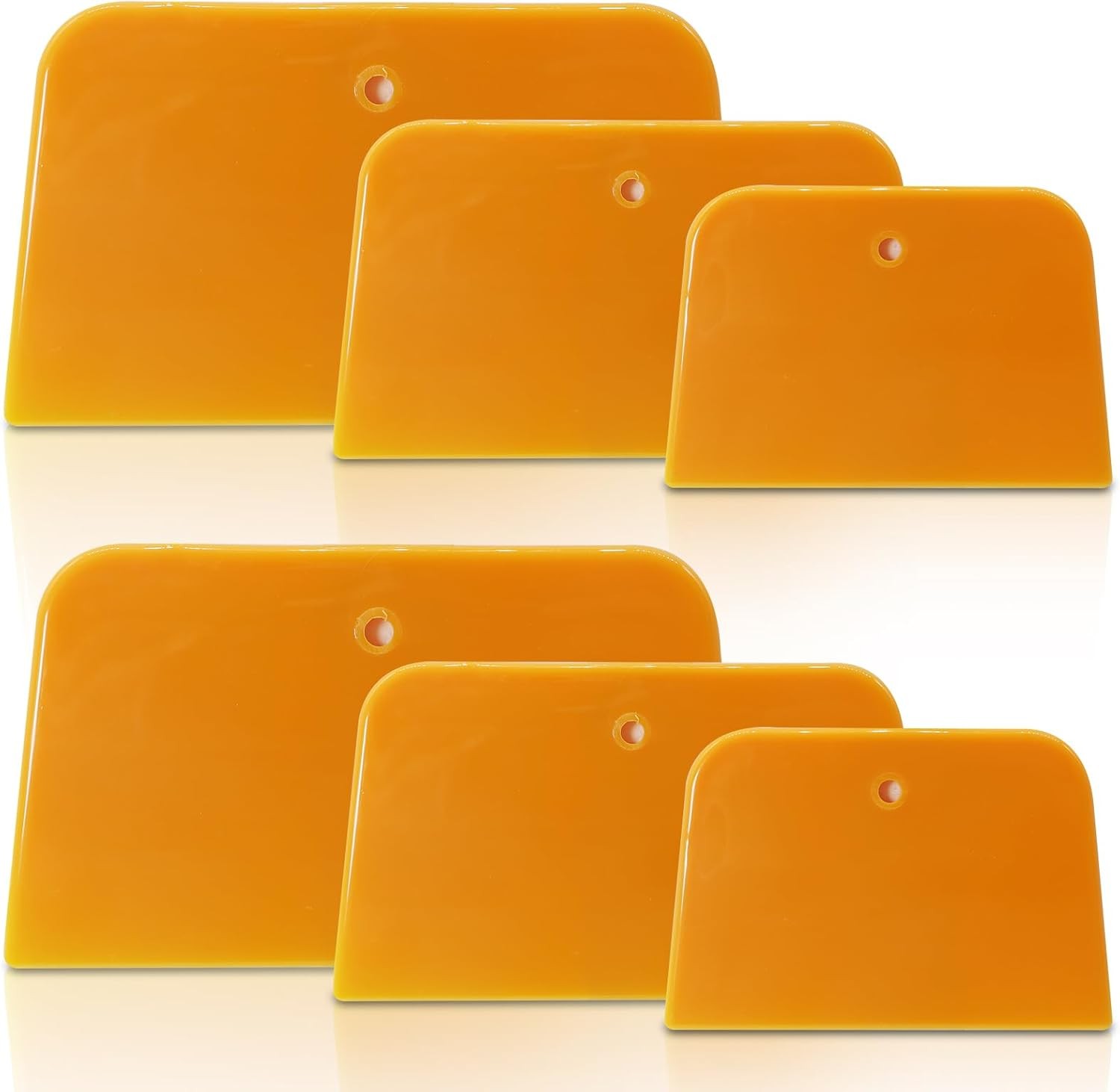 Body Filler Spreaders, 6PCS Plastic Spreader,4, 5, 6 Inch Yellow-6PCS